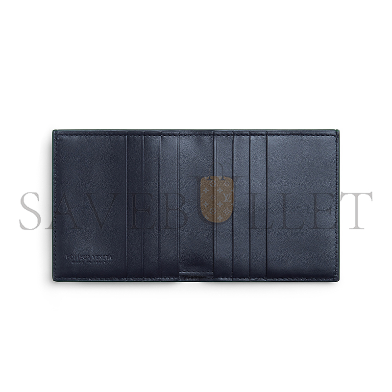 BOTTEGA VENETA INTRECCIATO BI-FOLD WALLET EMERALD GREEN SPACE 749400 (10*9.5*1cm)